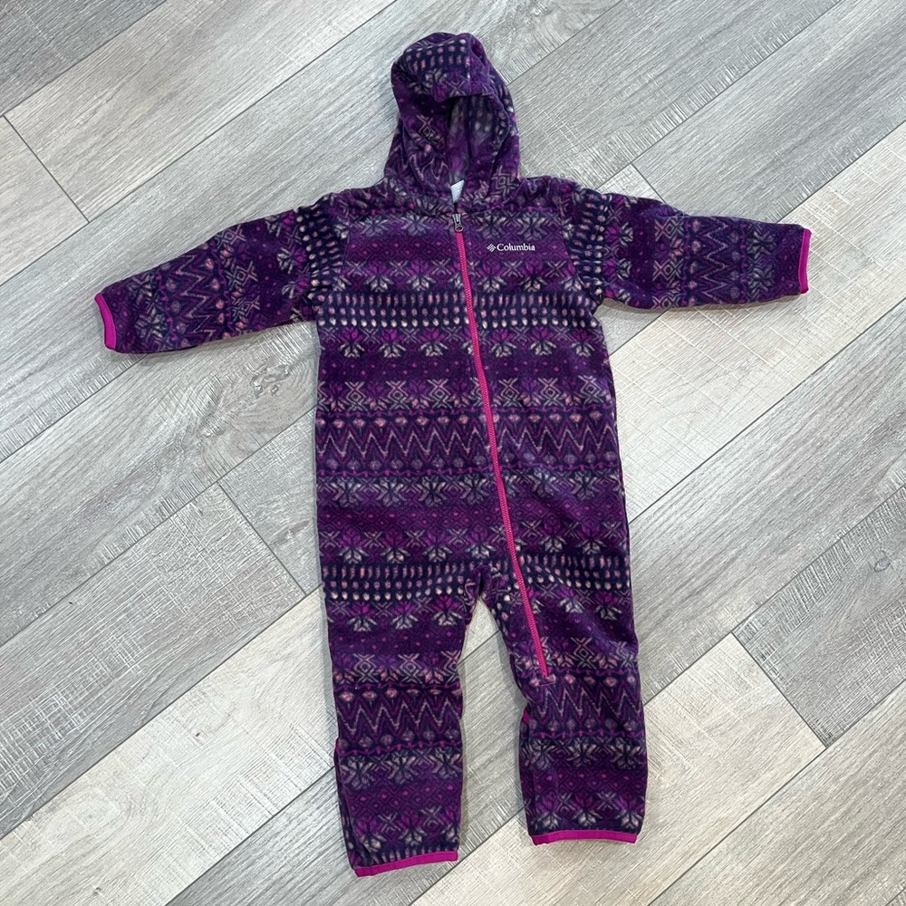 Columbia Purple Quilted One Piece Snowsuit with Hood